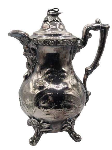 VICTORIAN STYLE SILVER PEWTER TEAPOT 12" (1 of 6)