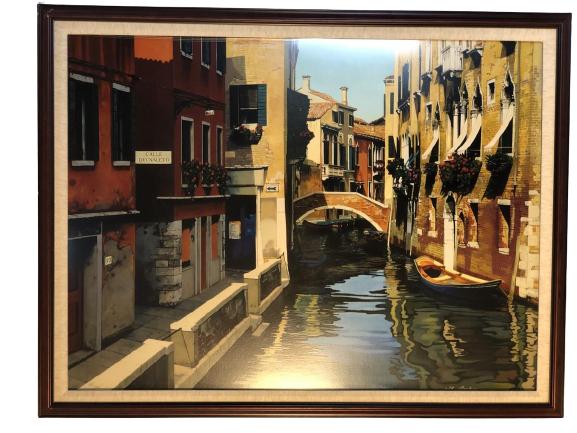 JB BERKEN SIGNED VENICE CITYSCAPE FRAMED PRINT 44" (1 of 7)