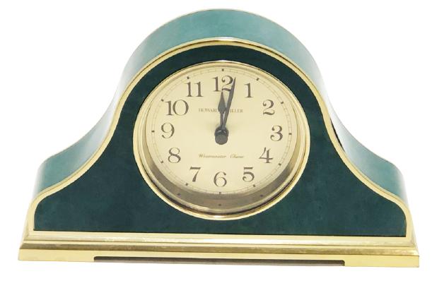 HOWARD MILLER DESK CLOCK GREEN AND GOLD (1 of 4)