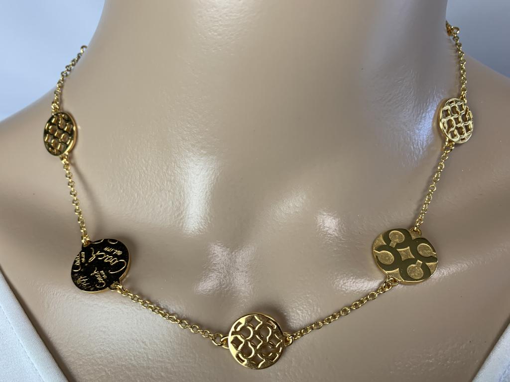 VTG COACH SIGNATURE GOLD TONE NECKLACE: VTG COACH SIGNATURE GOLD TONE NECKLACE-VERY GOOD CONDITION-17 1/2"