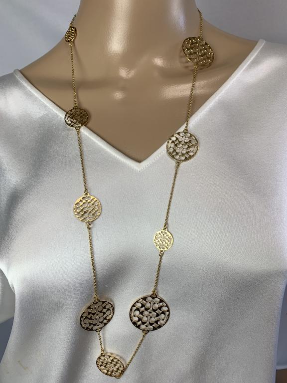 VTG COACH SIGNATURE GOLD TONE NECKLACE: VTG COACH SIGNATURE GOLD TONE NECKLACE-VERY GOOD CONDITION-33"