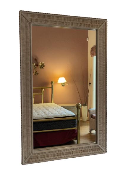 LEXINGTON WHITE WICKER MIRROR (1 of 1)