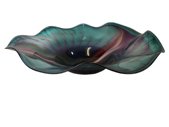LARGE MURANO ITALIAN ART GLASS BOWL 25" (1 of 8)