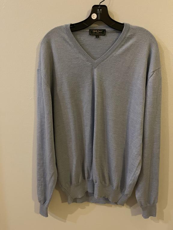 BOBBY JONES BLUE CASHMERE SWEATER SZ L (1 of 3)