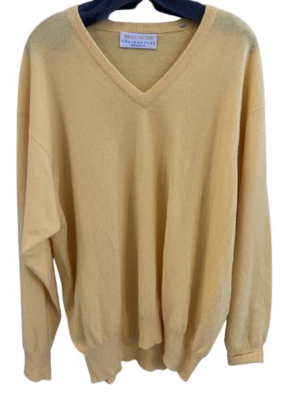 MAUS & HOFFMAN BY BALLANTYNE YELLOW SWEATER SZ L: MAUS & HOFFMAN BY BALLANTYNE YELLOW SWEATER SZ L -100% CASHMERE-VERY GOOD PREOWNED CONDITION