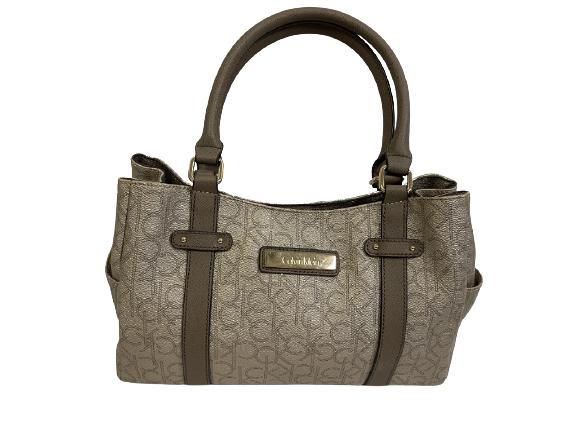 CALVIN KLEIN SIGNATURE LEATHER HANDBAG (1 of 6)