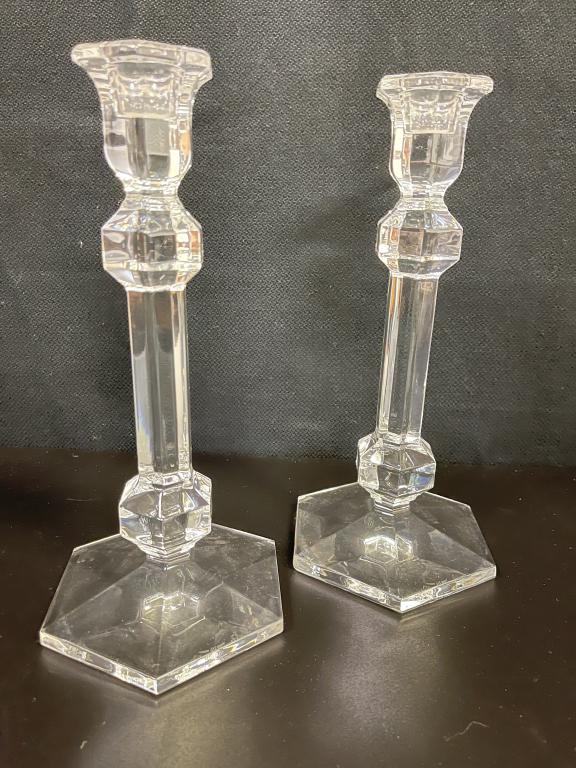 VAL ST LAMBERT CRYSTAL CANDLESTICKS (1 of 3)