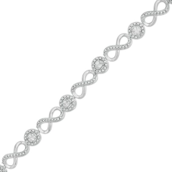 DIAMOND ACCENT INFINITY STERLING BRACELET 7.5" (1 of 5)