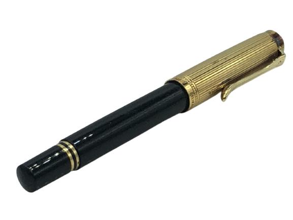 PELIKAN GOLD & BLK FOUNTAIN PEN AG 925 CAP (1 of 5)