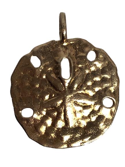 14K YELLOW GOLD SAND DOLLAR NECKLACE PENDANT (1 of 5)