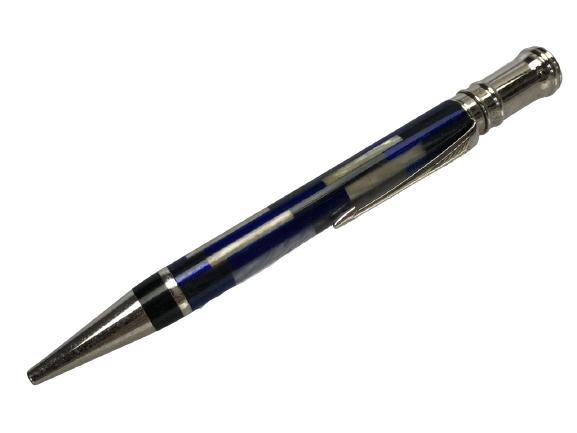 VTG PARKER DUOFOLD BLUE/GRAY/WHITE ROLLER PEN (1 of 7)
