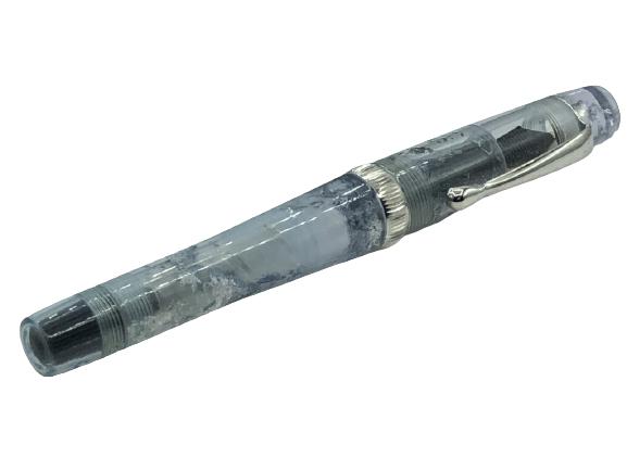 BEXLEY 14K GOLD TIP CLEAR SILVER BODY FOUNTAIN PEN (1 of 2)