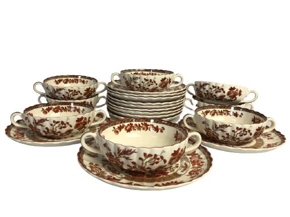 VTG 24-PIECE COPELAND SPODE SOUP BOWL & DISH SET (1 of 9)