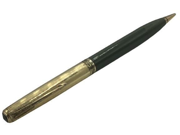 PARKER "51" 16 KT GOLD FILLED MECHANICAL PENCIL: VTG PARKER "51" 16KT GOLD FILLED TOP GREY AEROMETRIC MECHANICAL PENCIL COLLECTIBLE PENS WRITING INSTRUMENTS WRITERS JOURNALIST ARCHITECT DRAFTING SCRIPT WRITING AUTHOR POET MANCAVE HOME OFFICE DECOR-V