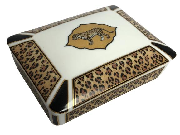 VTG LYNN CHASE AMAZONIAN JAGUAR LIDDED TRINKET BOX (1 of 9)