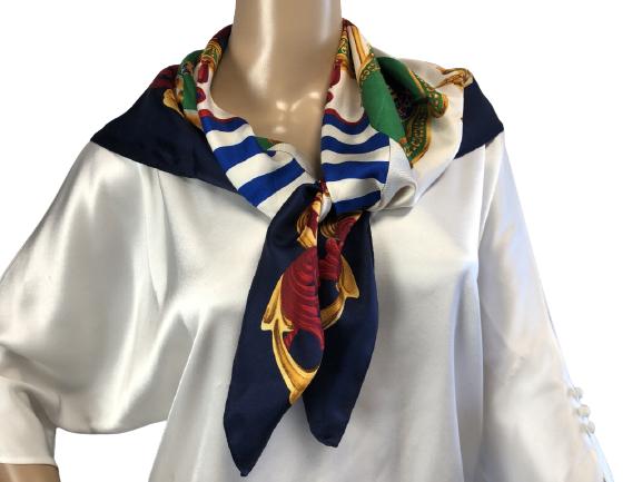 VTG ECHO SCARF W/ ELEGANT NAUTICAL DESIGN 32" (1 of 4)