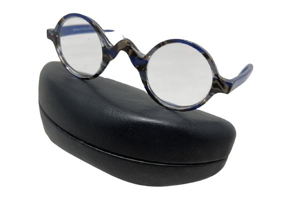 MORGANTHAL FREDERICKS BLUE GLASS FRAMES: MORGANTHAL FREDERICKS BLUE GLASS FRAMES -MODERN ROUND SHAPE
