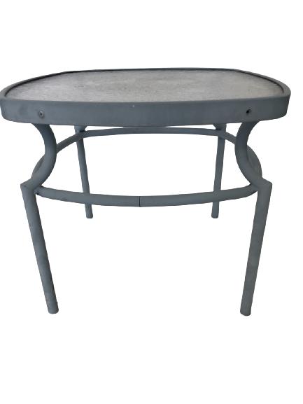 GRAY ALUMINUM PATIO TABLE WITH TEMPERED GLASS TOP (1 of 4)