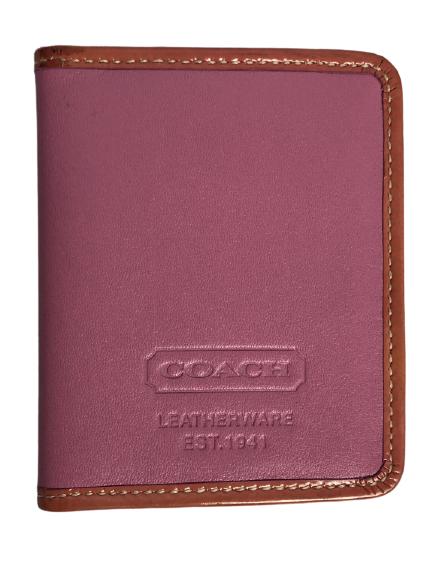 COACH LEATHERWARE PINK & ORANGE FLAP WALLET (1 of 6)