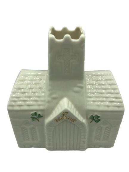 BELLEEK ST. PATRICKS CATHEDRAL CANDLE HOLDER (1 of 7)