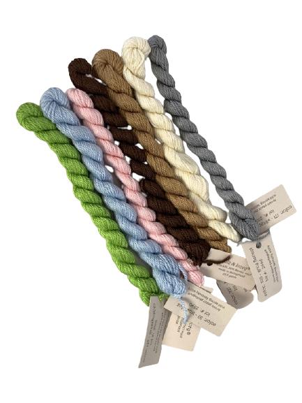 SILK & IVORY NEEDLEPOINT YARNS MULTICOLOR LOT OF 7: SILK & IVORY NEEDLEPOINT YARNS MULTICOLOR LOT OF 7-28.8 YARDS EACH
