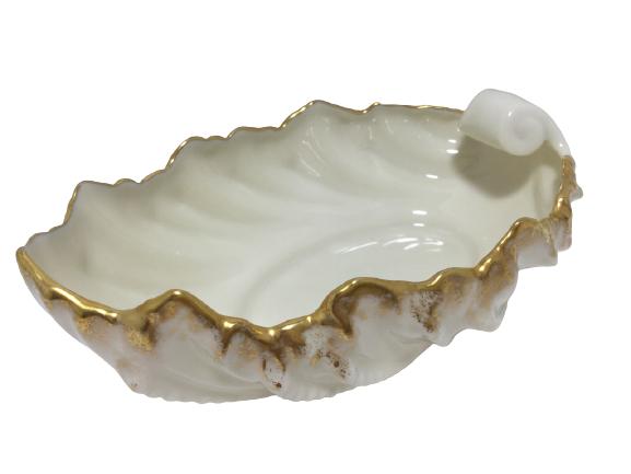 VTG LENOX LEAF GOLD RIM SERVING PORCELAIN DISH (1 of 3)
