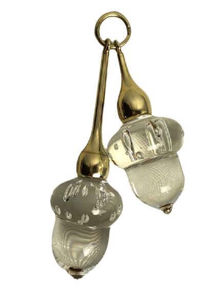 VTG 18K STEUBEN CRYSTAL ACORN NECKLACE PENDANT (1 of 5)