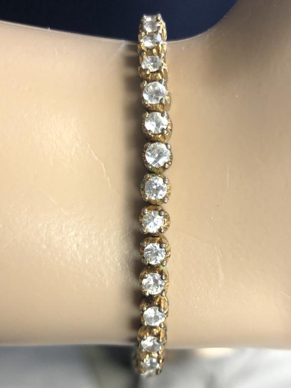 VTG GOLD WASH STERLING SILVER BRACELET 7-1/2" (1 of 6)