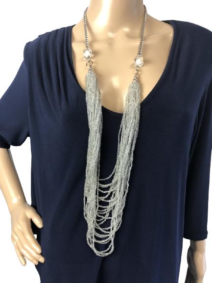 VTG MULTI-STRAND BEADED LARIAT STYLE NECKLACE (1 of 4)