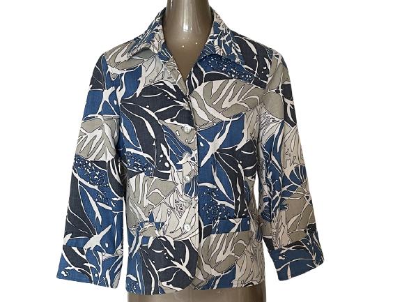 VIA CONDOTTI BLUE FLORAL PRINT JACKET SZ 10 (1 of 5)