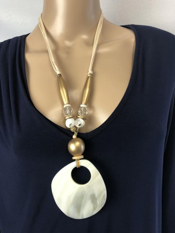 VTG MULTI-STRAND LARIAT STYLE NECKLACE W/ PENDANT (1 of 4)