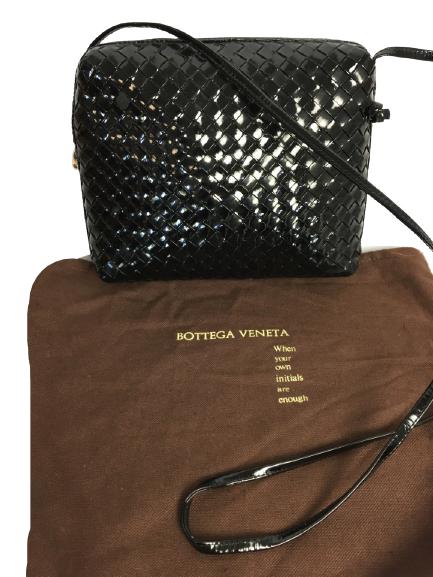 VTG BOTTEGA VENETA BLACK WOVEN CROSSBODY HANDBAG (1 of 10)