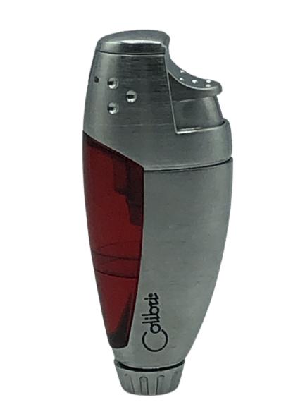 COLIBRI RUBY RED & SILVER TORCH LIGHTER: COLIBRI RUBY RED & SILVER COLLECTIBLE TORCH LIGHTER CIGAR CIGARETTE TOBACCO REFILLABLE LIGHTERS -VERY GOOD CONDITION CONSISTENT WITH AGE AND USE, NOT RESPONSIBLE FOR FLINT OR FURL-DP12821