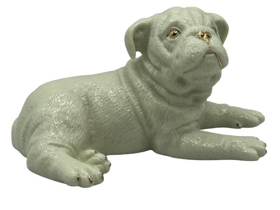 LENOX BULLDOG FIGURINE W 24K GOLD ACCENTS 5": LENOX BULLDOG PET PUPPY FIGURINE W 24K GOLD ACCENTS HOME DECOR -2.5" X 5" APPROX-VERY GOOD CONDITION-DP12821