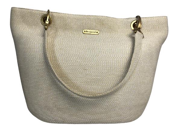 ERIC JAVITS NEW YORK BEIGE WOVEN TOTE PURSE (1 of 12)