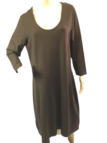 JOANS NY BROWN RAYON LONG SLEEVE DRESS SIZE 1X: JOANS NY BROWN RAYON LONG SLEEVE DRESS SIZE 1X