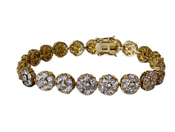 VINTAGE WOMEN'S GOLD TENNIS BRACELET 8": VINTAGE WOMEN'S GOLD TENNIS BRACELET 8" -20.9 GRAMS