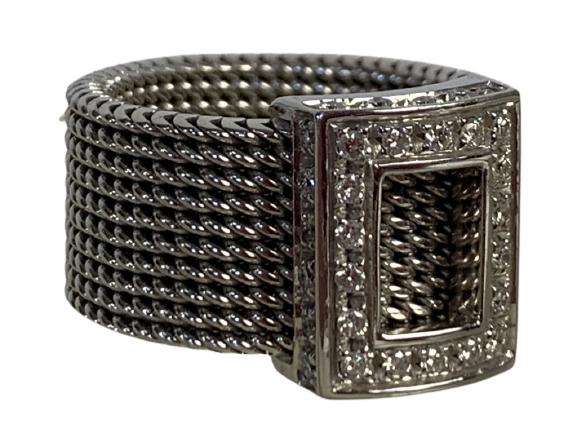 VINTAGE DAMIANI 18K WHITE GOLD DIAMOND RING SZ 6 (1 of 6)