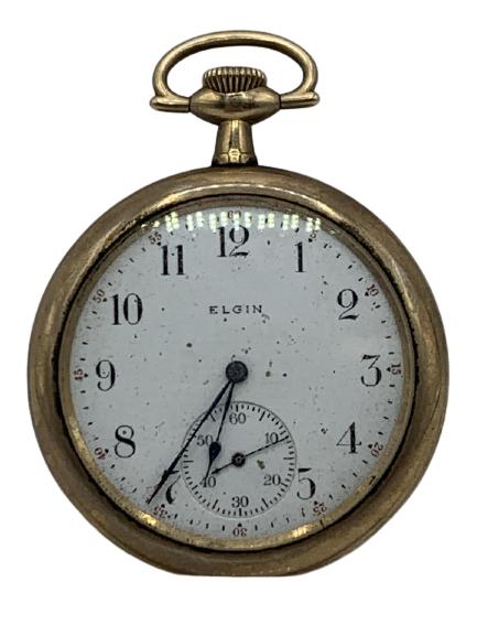VINTAGE GOLD ELGIN MENS POCKET WATCH (1 of 7)
