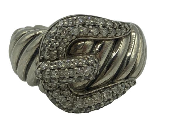 VTG DAVID YURMAN STERLING SILVER KNOTTED RING SZ 6 (1 of 6)
