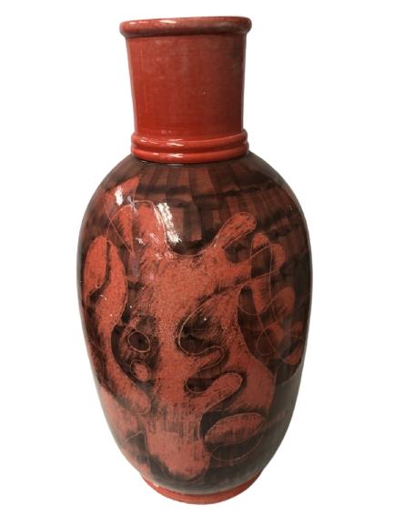 VTG ITALIAN CERAMIC POTTERY HAND PAINTED VASE 14.5 (1 of 8)