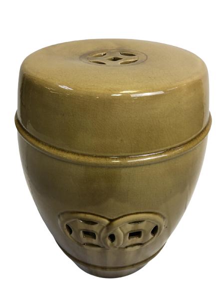 VTG ASIAN STYLE CERAMIC GARDEN STOOL 18" (1 of 8)