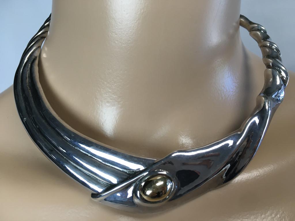 VTG STERLING SILVER CHOKER-STYLE NECKLACE (1 of 6)