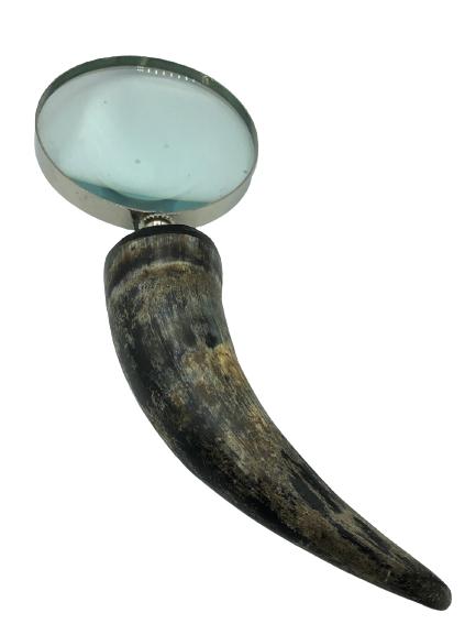 ANTIQUE GENUINE HORN HANDLE MAGNIFYING GLASS 11" (1 of 5)