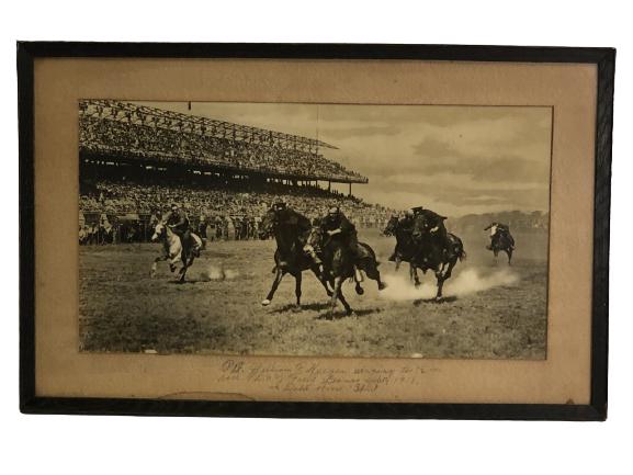 1918 KEEGAN WINNING 1/2 MILE HORSE RACE PHOTO 18" (1 of 4)
