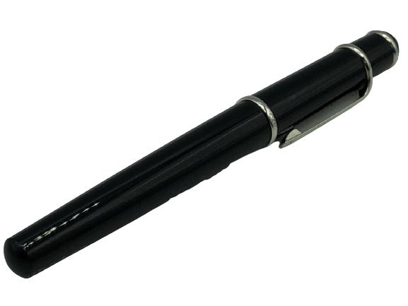 CARTIER BLACK LACQUER /SILVER FOUNTAIN PEN 18K TIP (1 of 6)