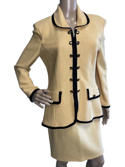 ST JOHN SUIT GOLD WITH BLACK BRAIDED TRIM (1 of 4)