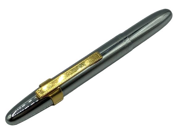 MODERN FISHER SPACE PEN CHROME W GOLD CLIP (1 of 5)