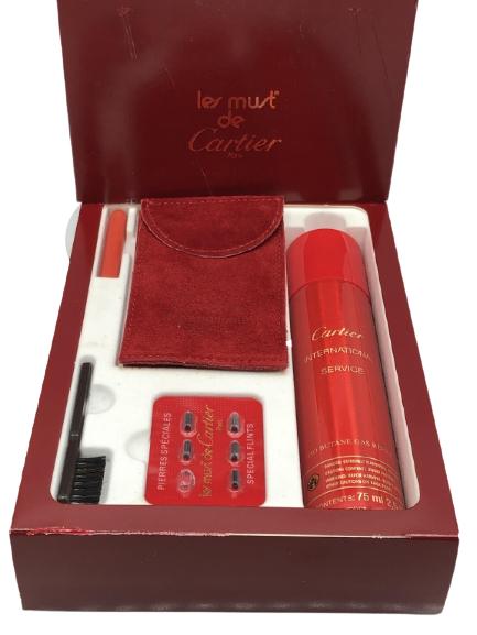 VTG CARTIER LIGHTER BOX POUCH FLINT & REFILL KIT (1 of 4)