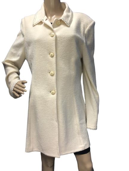 ST JOHN IVORY KNIT JACKET SIZE 14 (1 of 5)